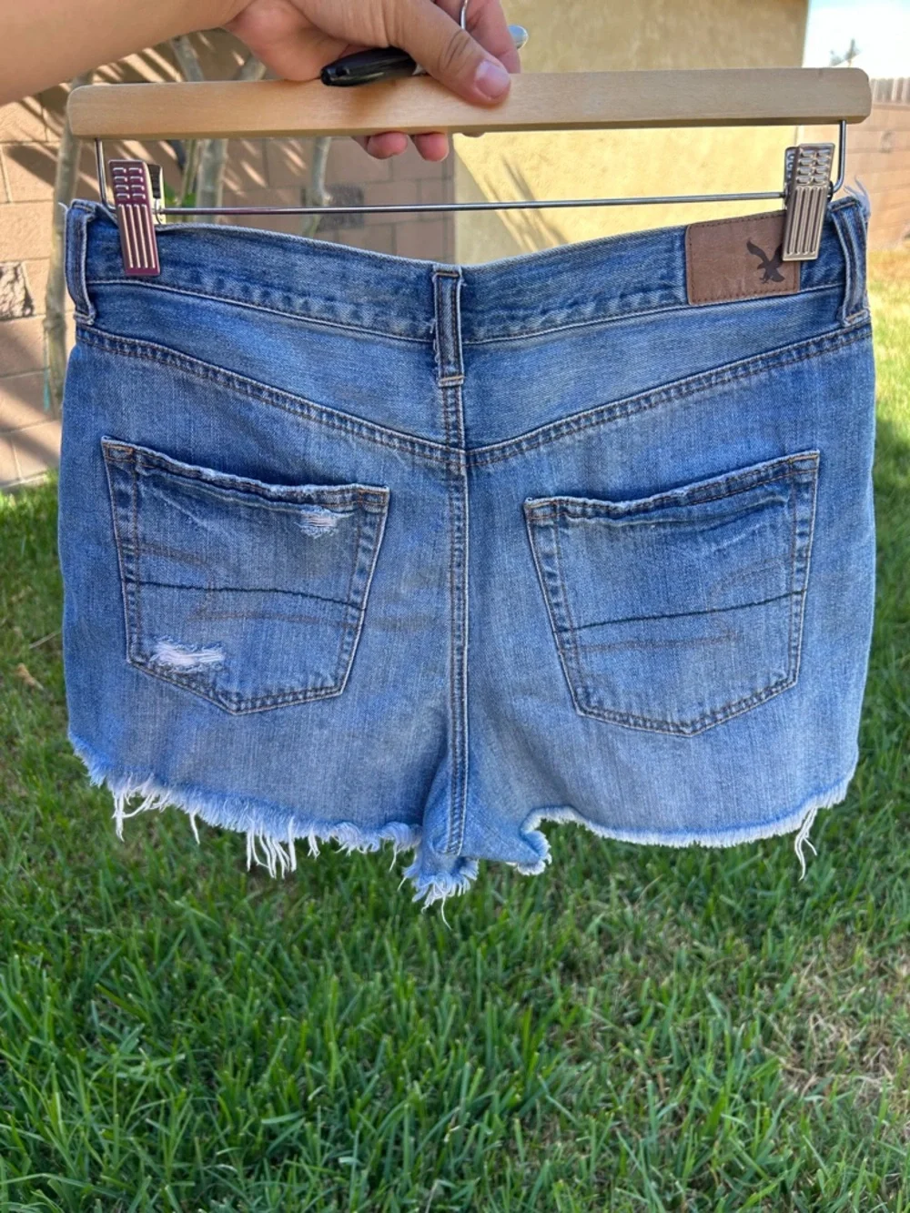American Eagle Outfitters Blue Distressed Denim Cutoff Shorts